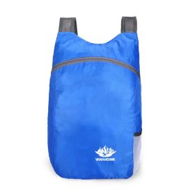 20L Unisex Lightweight Outdoor Backpack; Waterproof Folding Backpack; Casual Capacity Camping Bag For Travel Hiking Cycling Sport - Blue Color