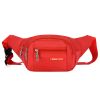 Casual Multifunctional Waist Bag; Adjustable Durable Large Capacity Messenger Bag For Outdoor Sports Running Walking - Red