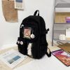 Women's Travel Backpack Women's Multi-Pocket Waterproof College School Bag Transparent Bag Large Capacity Laptop Backpack Reinforcement - Black