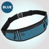 Small Fitness Waist Bag (Fit Up To 75kg) With Adjustable Strap For Hiking Running Outdoor Traveling - Blue