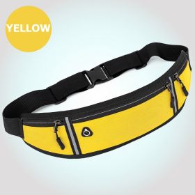 Small Fitness Waist Bag (Fit Up To 75kg) With Adjustable Strap For Hiking Running Outdoor Traveling - Yellow