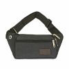 1pc Unisex Multifunctional Canvas Waist Bag Fanny Pack For Outdoor Activities - Black