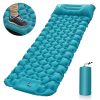 Outdoor inflatable pad foot pedal light portable outdoor camping inflatable mattress lunch break sleeping pad tent inflatable pad - blue