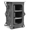 Folding Camping Storage Cabinet with 3 Shelves and Carry Bag - Gray