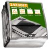 24x30ft Heavy Duty Poly Tarp/ Silver+Black - As Picture