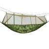 600lbs Load 2 Persons Hammock with Mosquito Net Outdoor Hiking Camping Hammock Portable Nylon Swing Hanging Bed - Camouflage