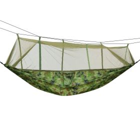 600lbs Load 2 Persons Hammock with Mosquito Net Outdoor Hiking Camping Hammock Portable Nylon Swing Hanging Bed - Camouflage