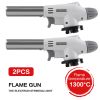 2 Pack Camping Gas Torch Welding Fire Maker Lighter Butane Burner Flame Gun BBQ - White