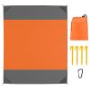 108x96.46in Sand Proof Picnic Blanket Water Resistant Foldable Camping Beach Mat  - Orange - L