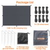 Waterproof Camping Tarp Kit Tent Canopy Rain Fly Awning Shelter for Outdoor Picnic Hammock Hiking Backpacking Travelling UV Protection - 3X5m