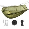 600lbs Load 2 Persons Hammock with Mosquito Net Outdoor Hiking Camping Hammock Portable Nylon Swing Hanging Bed - Green