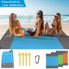 108x96.46in Sand Proof Picnic Blanket Water Resistant Foldable Camping Beach Mat  - Blue - L