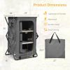 Folding Camping Storage Cabinet with 3 Shelves and Carry Bag - Gray