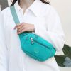 Simple Waist Bag; Letter Patch Decor Crossbody Bag; Casual Nylon Phone Bag For Outdoor Travel Sports - Red