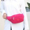 Simple Waist Bag; Letter Patch Decor Crossbody Bag; Casual Nylon Phone Bag For Outdoor Travel Sports - Black