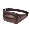 PU Chest Bag Solid Color Lightweight Travel Waist Bag Daily Commuting Large-capacity Messenger Chest Bag - Black