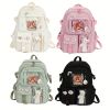 Women's Travel Backpack Women's Multi-Pocket Waterproof College School Bag Transparent Bag Large Capacity Laptop Backpack Reinforcement - Beige