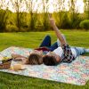 60" x 78" Waterproof Picnic Blanket Handy Mat with Strap Foldable Camping Rug - GreenFloral