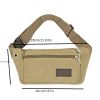 1pc Unisex Multifunctional Canvas Waist Bag Fanny Pack For Outdoor Activities - Coffee