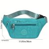 Simple Waist Bag; Letter Patch Decor Crossbody Bag; Casual Nylon Phone Bag For Outdoor Travel Sports - Black