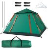 4-5 Person Camping Tent Outdoor Foldable Waterproof Tent with 2 Mosquito Nets Windows Carrying Bag for Hiking Climbing Adventure Fishing - Green