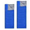 Traveling Camping Portable Double Person Waterproof Sleeping Bag W/ 2 Pillows - Blue - Sleeping Pad