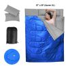 Traveling Camping Portable Double Person Waterproof Sleeping Bag W/ 2 Pillows - Blue - Sleeping Pad