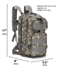 Military 3P Tactical 25L Backpack | Army Assault Pack | Molle Bag Rucksack | Range Bag - ACU Camo