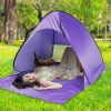 Pop Up Beach Tent Sun Shade Shelter Anti-UV Automatic Waterproof Tent Canopy for 2/3 Man w/ Net Window Storage Bag - Purple