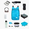 20L Unisex Lightweight Outdoor Backpack; Waterproof Folding Backpack; Casual Capacity Camping Bag For Travel Hiking Cycling Sport - Blue Color