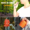 1pc Coldproof Warm Portable Single Sleeping Bag; With Drawstring Pocket And Whistle For Outdoor Travel Camping First Aid - Green