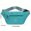 Simple Waist Bag; Letter Patch Decor Crossbody Bag; Casual Nylon Phone Bag For Outdoor Travel Sports - Red