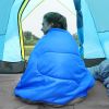 Traveling Camping Portable Double Person Waterproof Sleeping Bag W/ 2 Pillows - Blue - Sleeping Pad