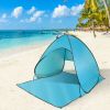 Pop Up Beach Tent Sun Shade Shelter Anti-UV Automatic Waterproof Tent Canopy for 2/3 Man w/ Net Window Storage Bag - Green